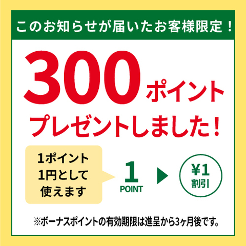 ✨300ポイント(＝300円分)をプレゼントしました✨ぜひハンズでのお買い物をお楽しみください♪(～5/31）