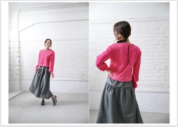 ピンク×グレー ドッキングワンピース.jpeg