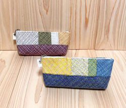 手織りの店YUI WEAVES／②手織りパッチワークメガネケース.jpg